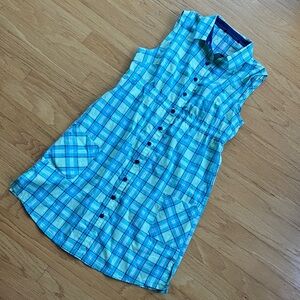 Xhilaration Blue Plaid Sleeveless Nightgown